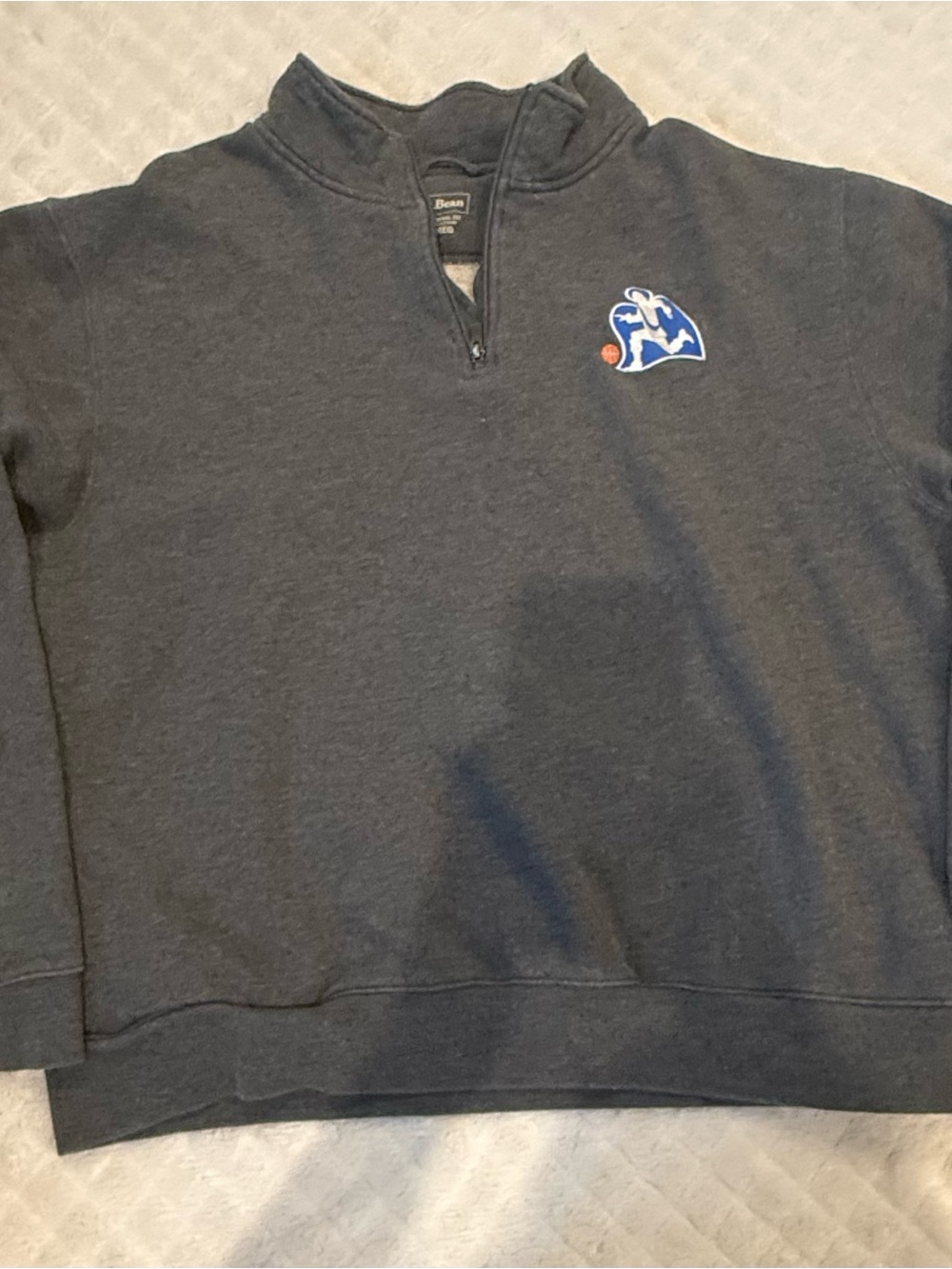 Xavier University Basketball L.L. Bean Men's Dark Gray Quarter-Zip Sweater